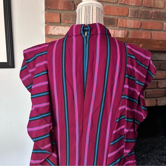 Kimora Lee Simmons Striped Ruffle Sleeve Mini Dress Sz 8 - Picture 8 of 10